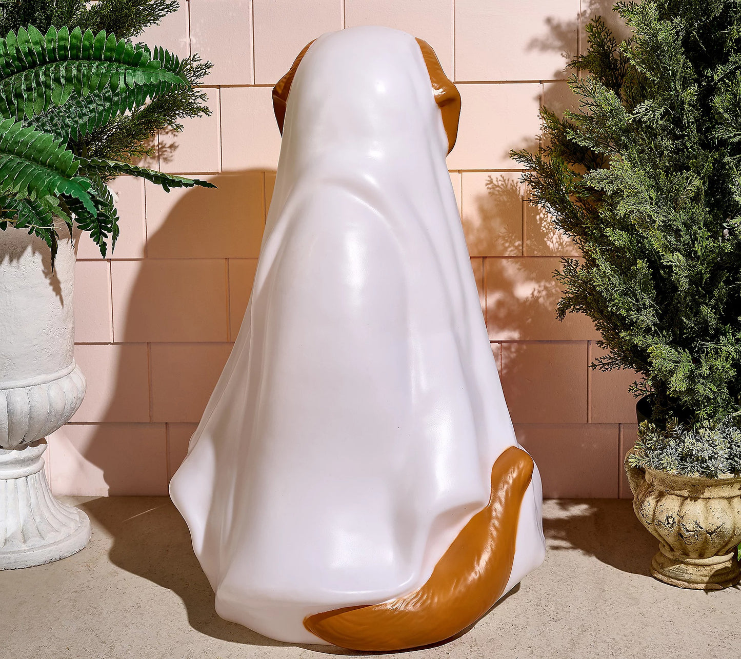 28" Illuminated Halloween Dog with Basket