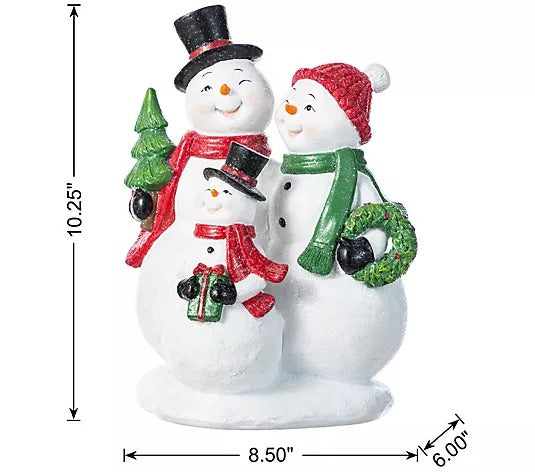 10"H Christmas Resin Snowman Family Table Decor
