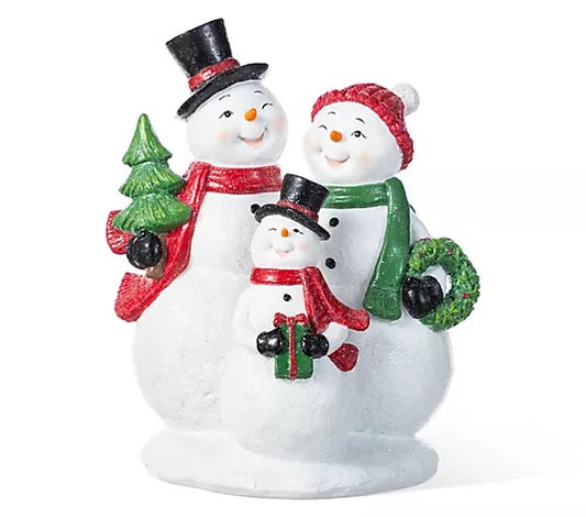 10"H Christmas Resin Snowman Family Table Decor