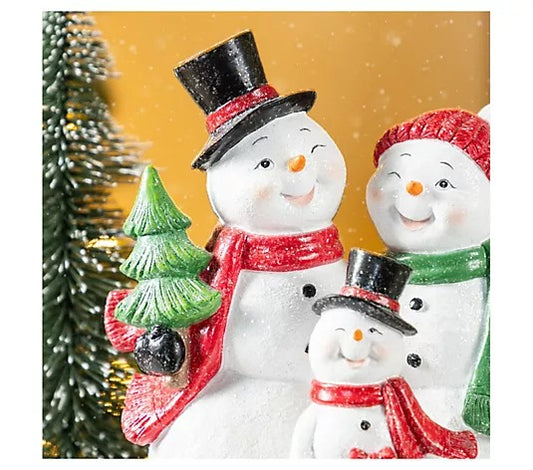 10"H Christmas Resin Snowman Family Table Decor