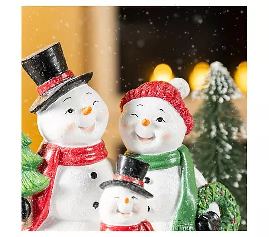 10"H Christmas Resin Snowman Family Table Decor