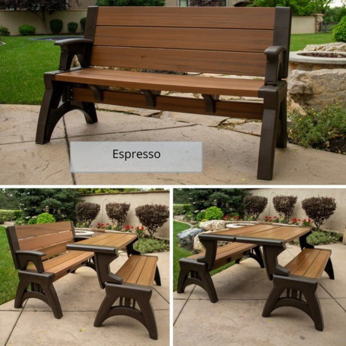 Gen 2 2-in-1 Outdoor Convertible Bench to Picnic Table