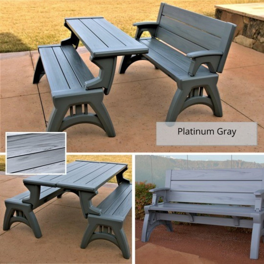 Gen 2 2-in-1 Outdoor Convertible Bench to Picnic Table