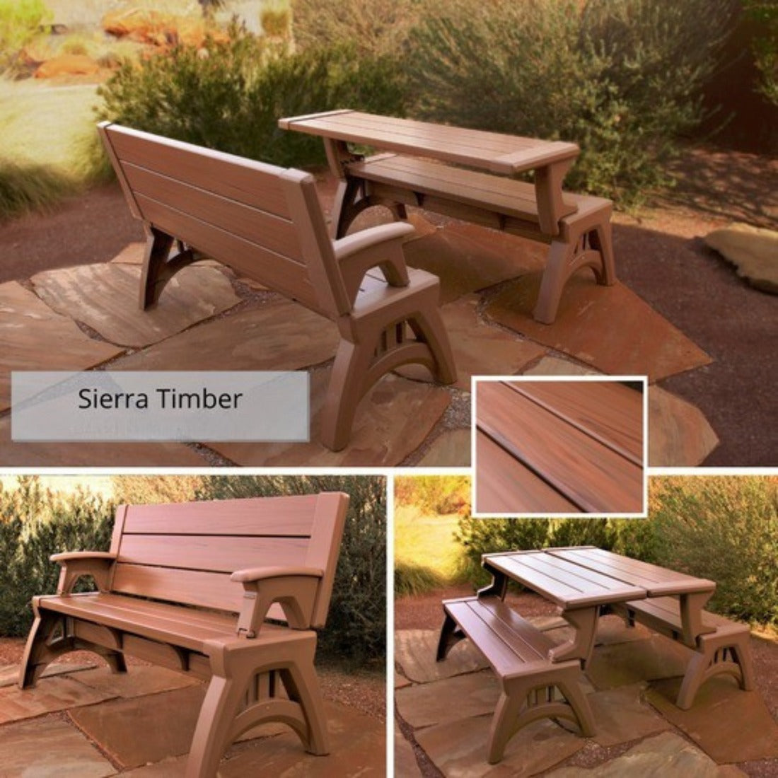 Gen 2 2-in-1 Outdoor Convertible Bench to Picnic Table