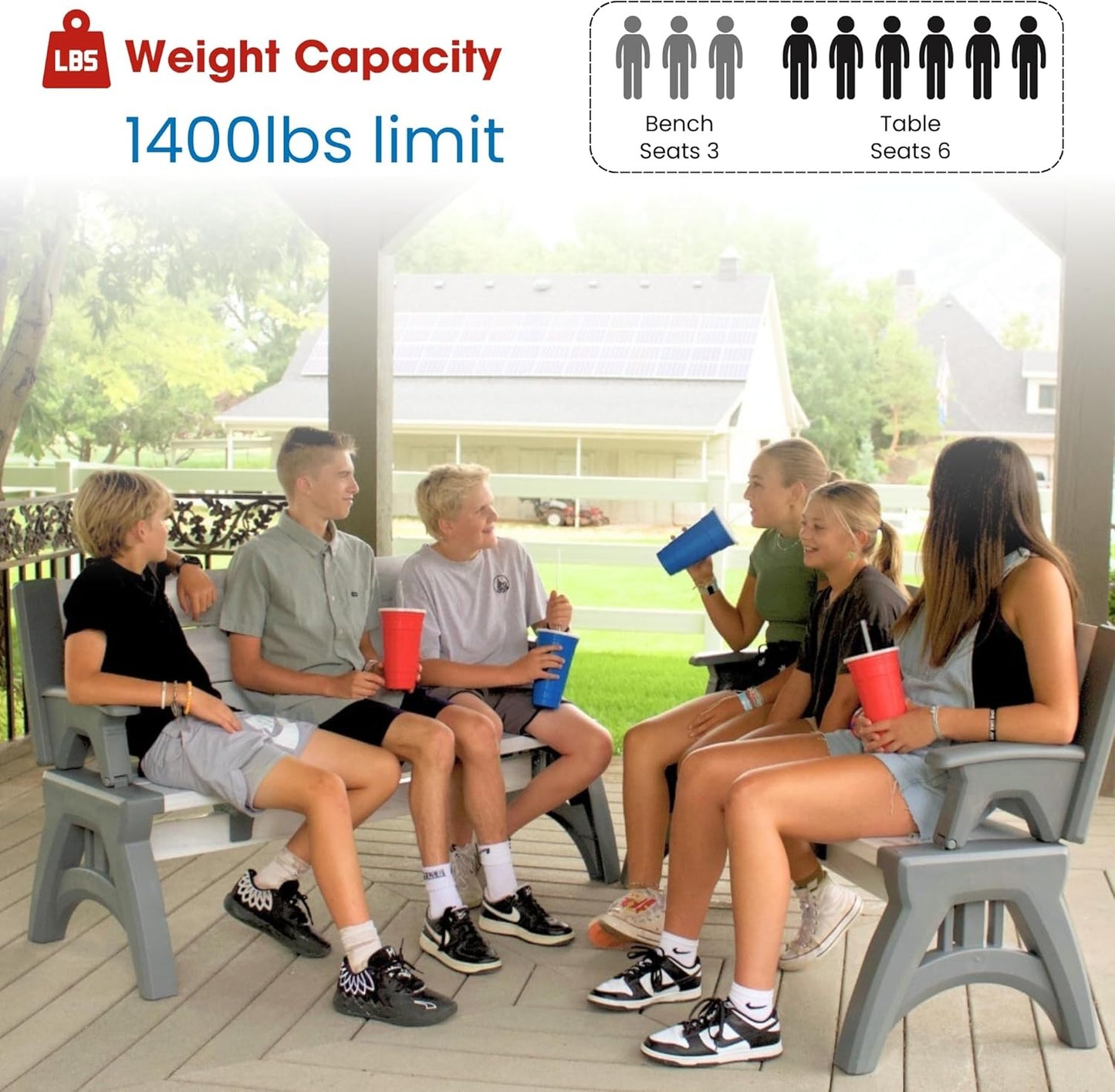 Gen 2 2-in-1 Outdoor Convertible Bench to Picnic Table